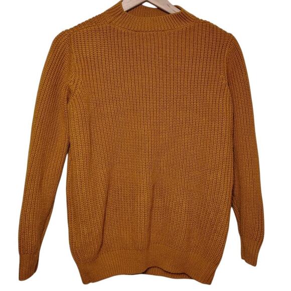 Forever 21 Mustard Knit Keyhole Sweater, L - Picture 2 of 11